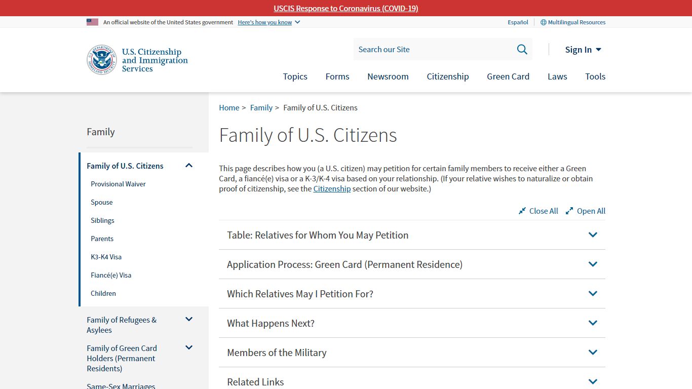 Family of U.S. Citizens | USCIS